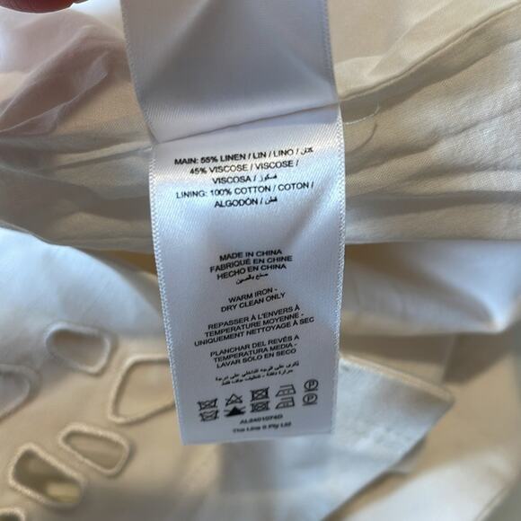 Acler Delacourt Linen Cutout Ivory White Midi Dress Size 4 - Picture 12 of 12